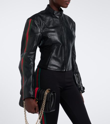 Gucci Veste Web Stripe en cuir - Gucci - Modalova