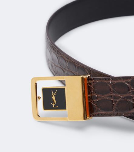 Ceinture La 66 en cuir façon croco - Saint Laurent - Modalova