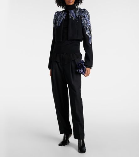 Veste cropped en laine mélangée à sequins - Dries Van Noten - Modalova