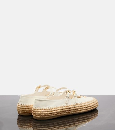 Ballerines Mary Janes en cuir et raphia - Prada - Modalova