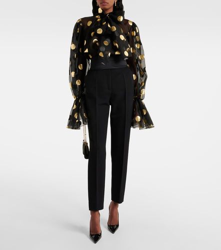 Blouse en organza de soie jacquard à pois - Dolce&Gabbana - Modalova