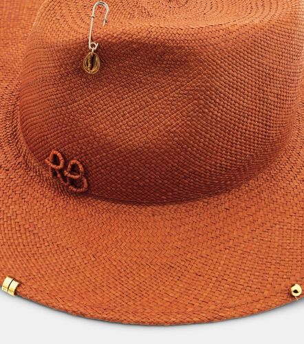 Fedora en paille à détail chaîne - Ruslan Baginskiy - Modalova