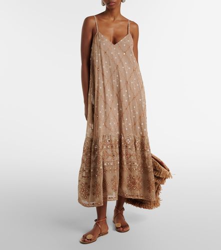 Robe midi en coton à ornements - Juliet Dunn - Modalova