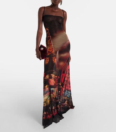 Robe nuisette en résille à imprimé - Jean Paul Gaultier - Modalova