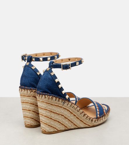 Espadrilles compensées Rockstud Double 105 - Valentino Garavani - Modalova