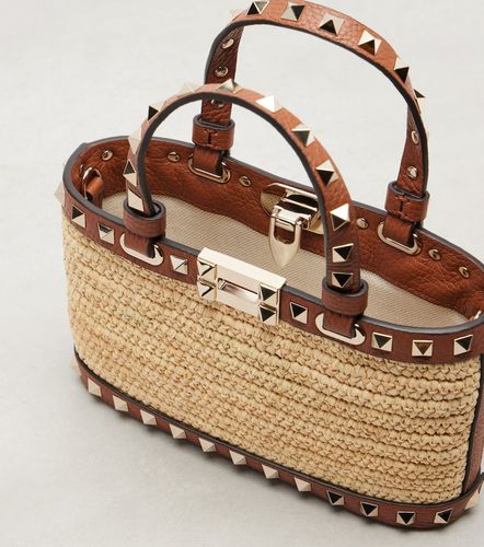 Sac Rockstud Mini en raphia - Valentino Garavani - Modalova