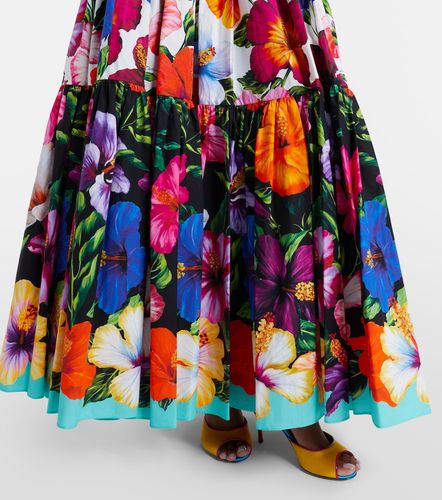 Jupe longue en coton à fleurs - Dolce&Gabbana - Modalova