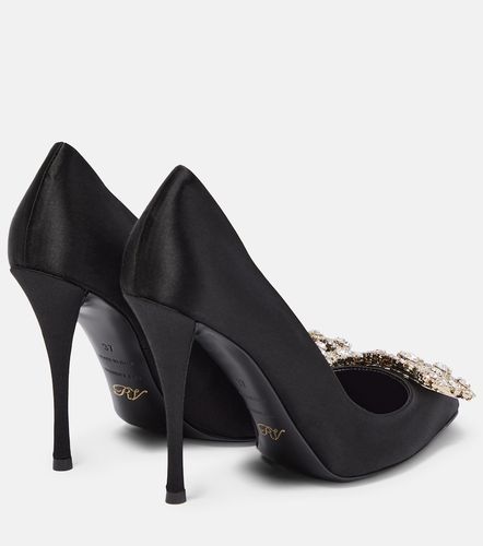 Escarpins Flower Strass en satin - Roger Vivier - Modalova