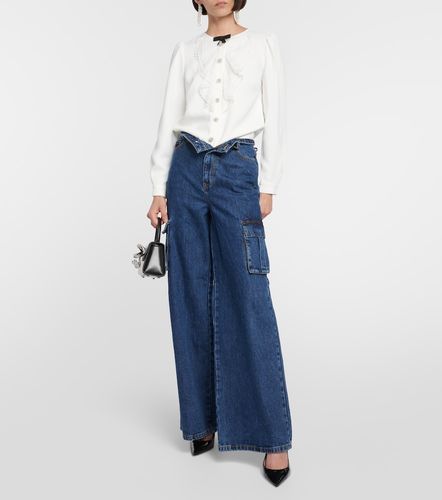 Pantalon cargo ample à taille mi-haute en jean - Self-Portrait - Modalova