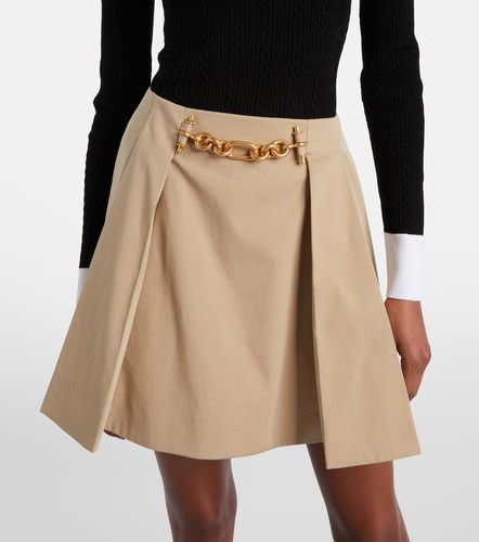 Mini-jupe en gabardine de coton - Balmain - Modalova