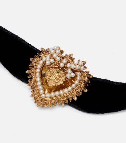 Choker Devotion en velours à ornements - Dolce&Gabbana - Modalova