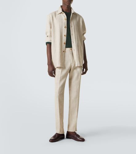 Pantalon slim en lin et laine mélangés - Rubinacci - Modalova