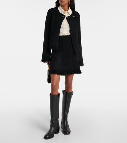 Chloé Mini-jupe taille haute en laine mélangée à franges - Chloe - Modalova