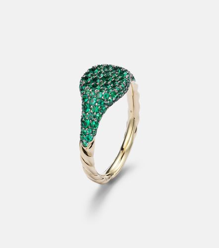 Bague Petite Pavé en or 18 ct et émeraudes - David Yurman - Modalova