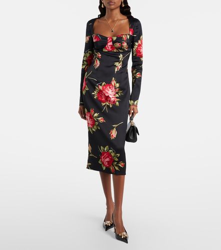Dolce&Gabbana Robe midi à fleurs - Dolce&Gabbana - Modalova