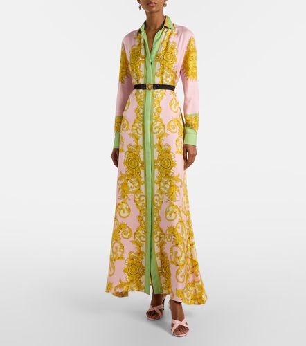 Robe chemise en soie à imprimé - Versace - Modalova
