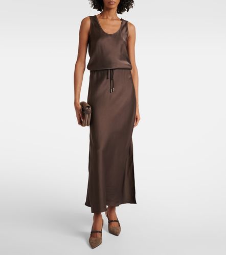 Robe longue en satin - Brunello Cucinelli - Modalova