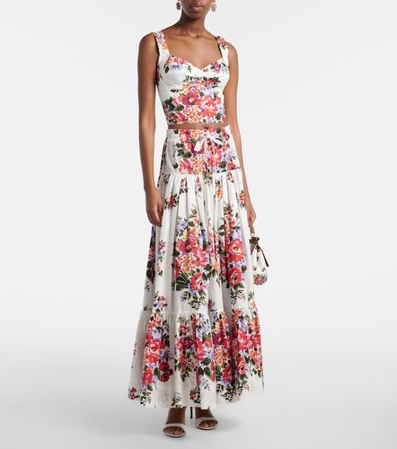Top en coton mélangé à fleurs - Dolce&Gabbana - Modalova