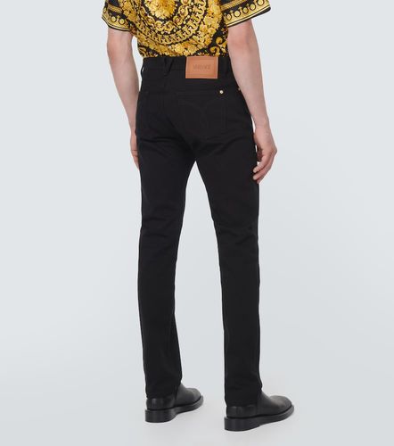 Jean droit à taille mi-haute - Versace - Modalova