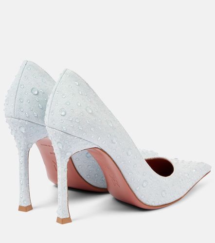 Escarpins Elsa 105 en jean à ornements - Amina Muaddi - Modalova
