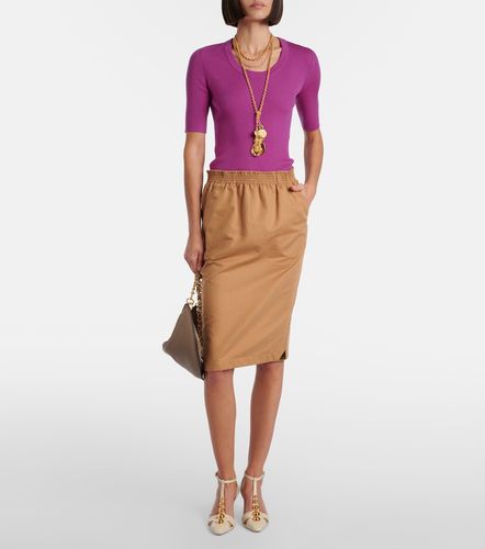 Chloé Jupe crayon en coton et lin - Chloe - Modalova