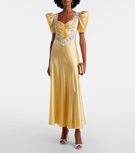 Robe longue en soie à finitions en dentelle - Rodarte - Modalova