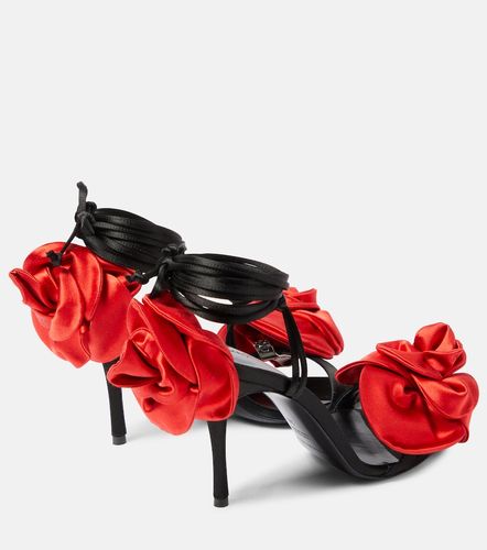 Sandales slingback en satin à appliqués floraux - Magda Butrym - Modalova