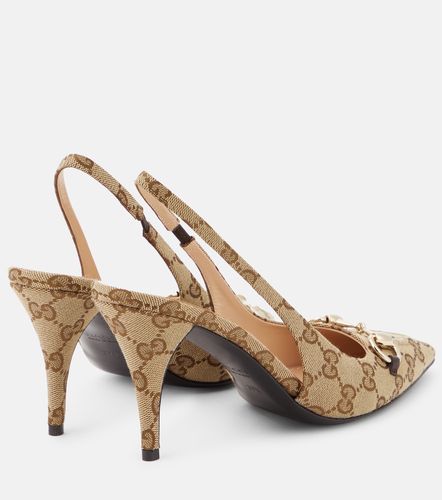 Escarpins slingback Horsebit en toile GG - Gucci - Modalova
