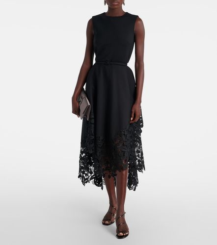 Robe de cocktail en laine mélangée et dentelle - Oscar de la Renta - Modalova