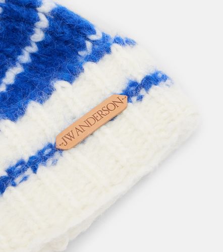 Bonnet rayé en alpaga mélangé - JW Anderson - Modalova