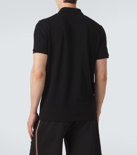 Polo en coton à détail en cuir - Moncler - Modalova