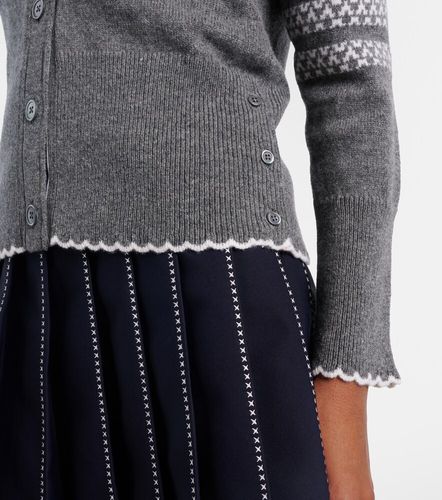 Cardigan 4-Bar en laine vierge intarsia - Thom Browne - Modalova