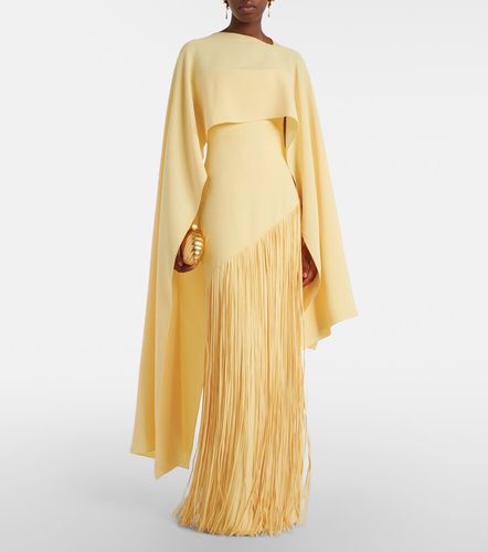 Robe longue Giselle en crêpe à cape - Marmar Halim - Modalova