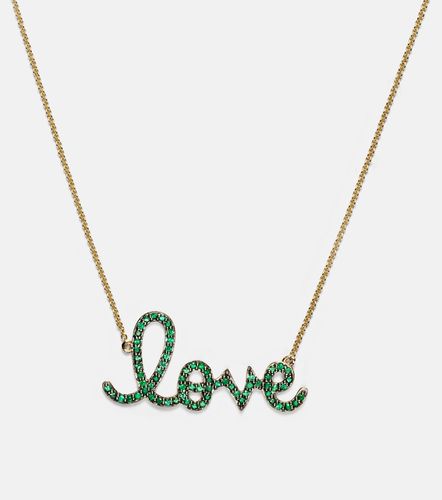 Collier Medium Love en or jaune 14 ct et diamants - Sydney Evan - Modalova