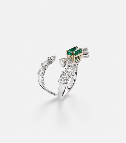 Bague Reign Supreme en or blanc 18 ct, diamants et émeraude - Yeprem - Modalova