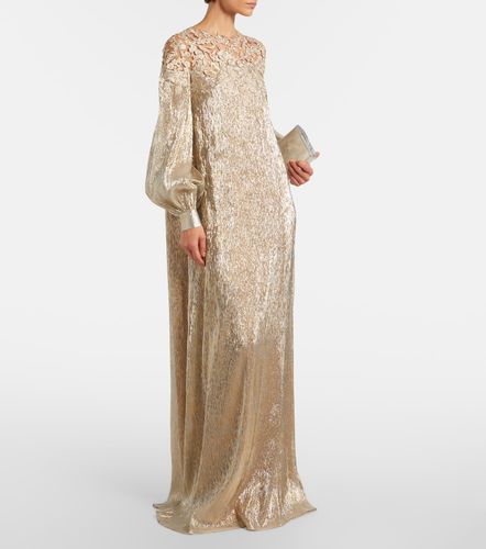 Robe en soie mélangée à ornements - Oscar de la Renta - Modalova