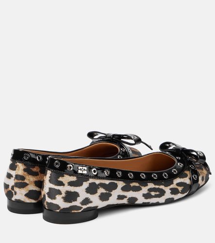 Ballerines Eyelet Bow en satin - Ganni - Modalova