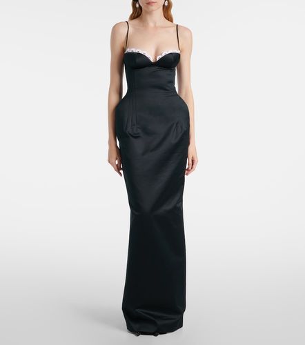Robe longue en satin et crochet - Magda Butrym - Modalova
