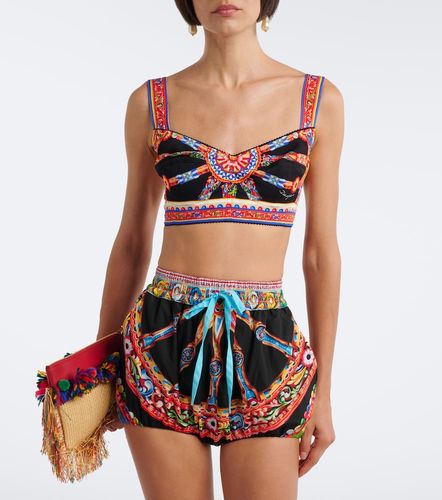 Short Carretto en coton à imprimé - Dolce&Gabbana - Modalova