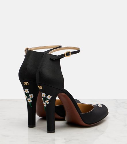 Escarpins Hi Dolly 105 brodés en satin - Valentino Garavani - Modalova