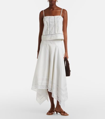 Jupe midi Ainsley en coton et dentelle - Staud - Modalova
