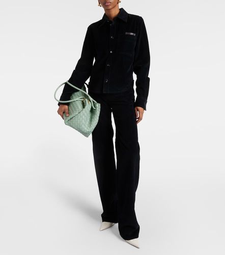 Pantalon droit taille haute en velours côtelé de coton - Bottega Veneta - Modalova