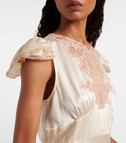 Chloé Robe longue en satin de soie et dentelle - Chloe - Modalova