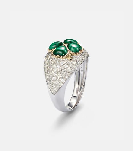 Yvonne Léon Bague en or blanc 9 ct, diamants et malachite - Yvonne Leon - Modalova