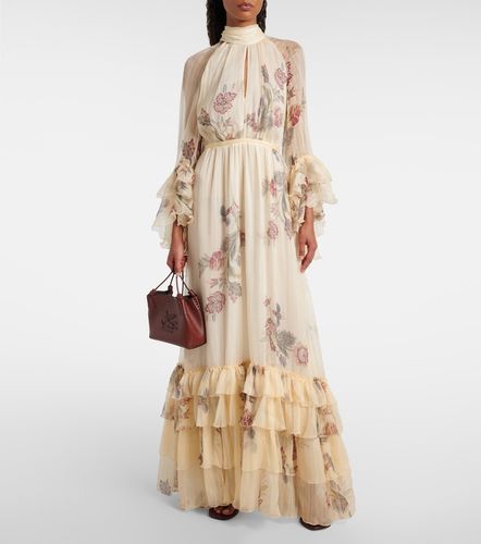 Robe longue en crêpe de soie à fleurs - Etro - Modalova
