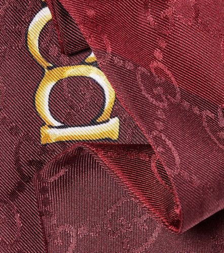 Foulard Horsebit en sergé de soie - Gucci - Modalova