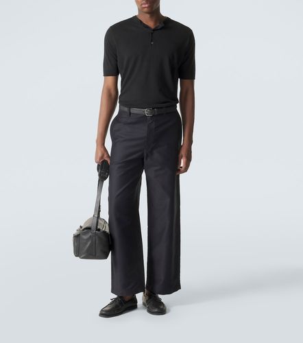T-shirt Henley en soie et lin - Thom Sweeney - Modalova