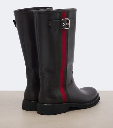 Gucci Bottes Web Stripe en cuir - Gucci - Modalova
