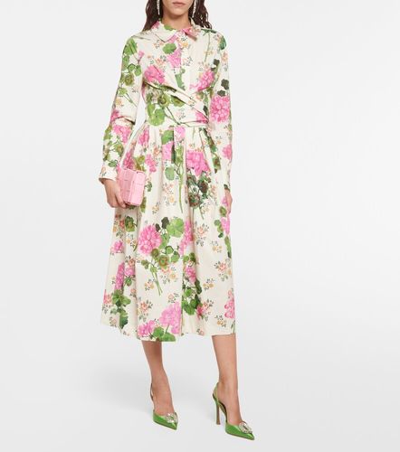 Robe chemise en coton mélangé à fleurs - Oscar de la Renta - Modalova