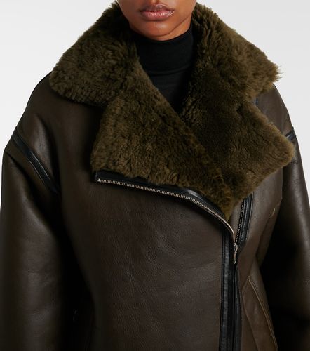 Veste Jacqueline en cuir et shearling - Nour Hammour - Modalova